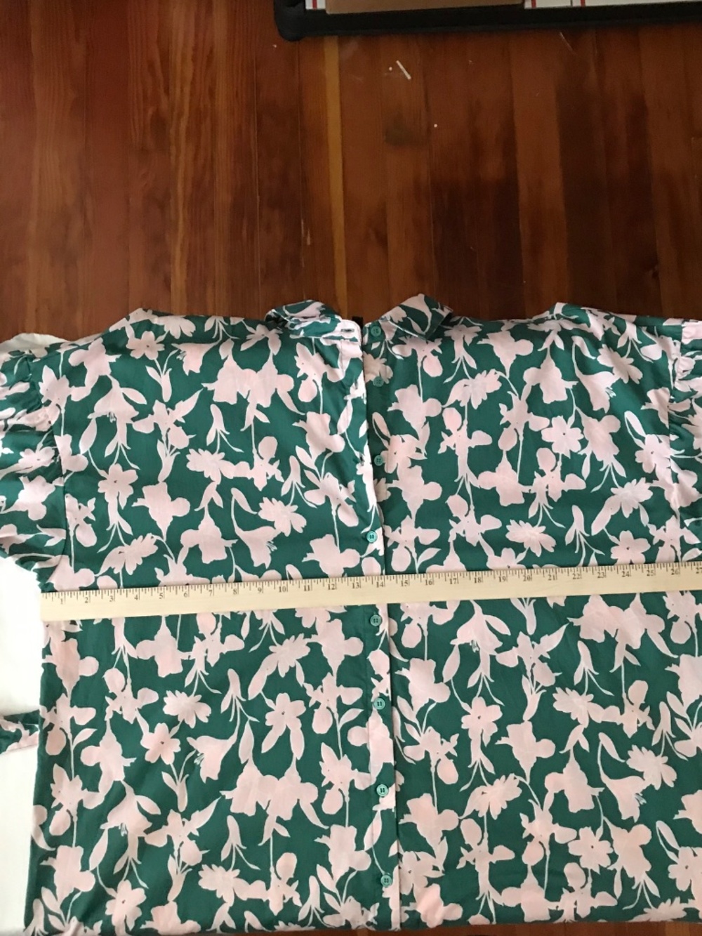 ELOQUII Cotton Blossom Print Shirt Dress with Puff Sleeves Plus Size 22 - Picture 11 of 16
